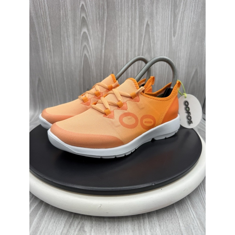 OOFOS OOmg Sport LS Low Womens Size 6.5 Glow Mature Orange Lace Up Running Shoes
